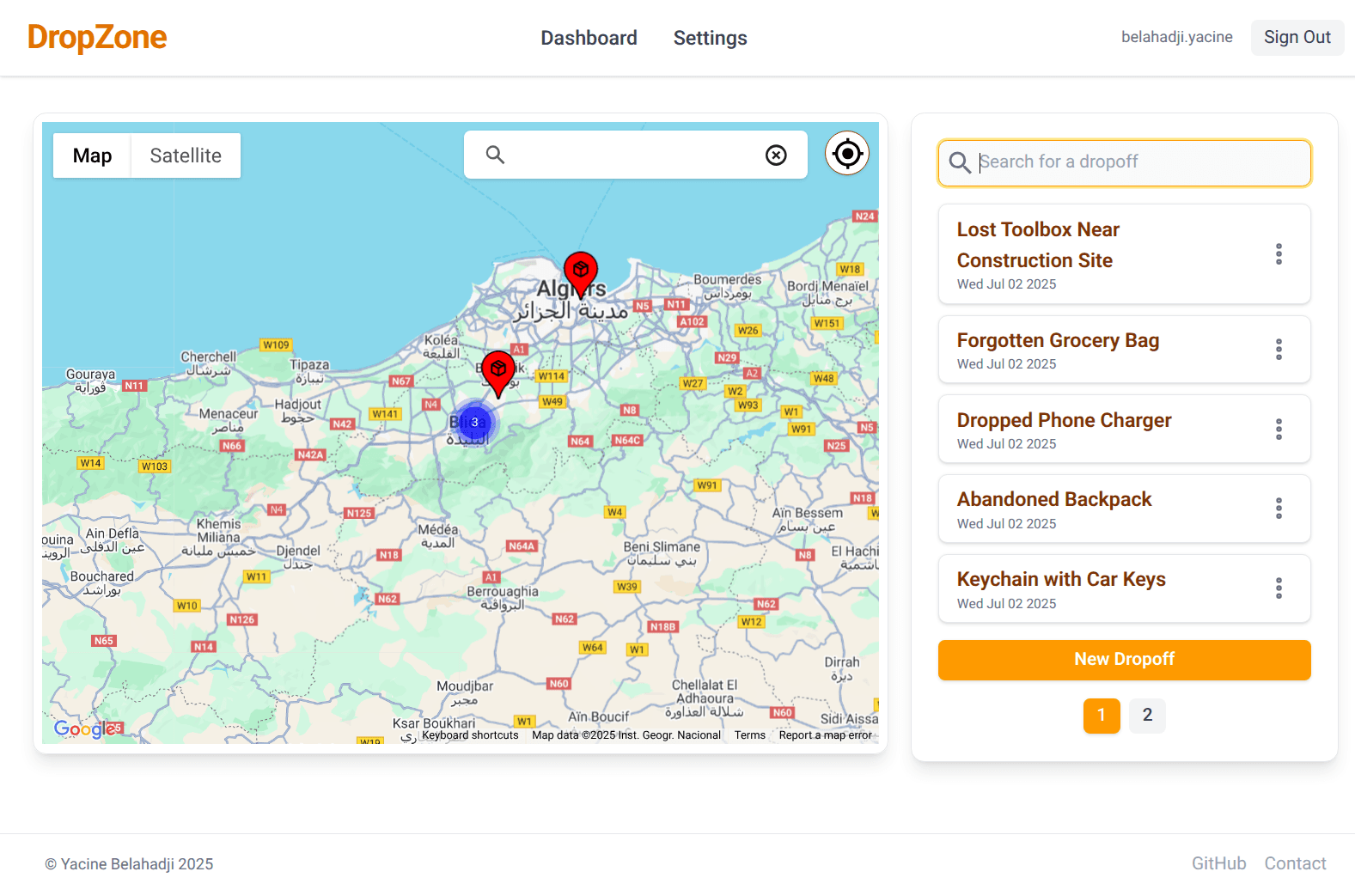 DropZone interface image